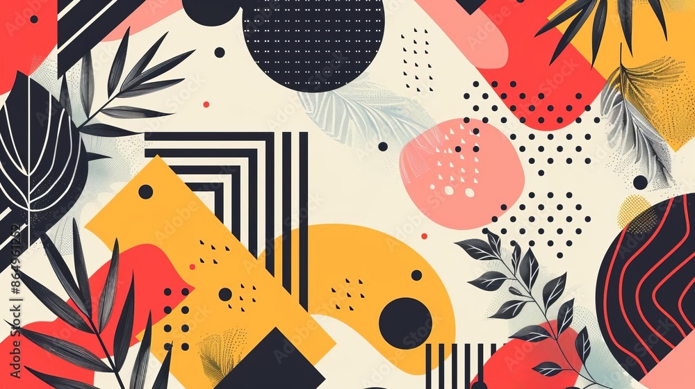 closeup flat design of Abstract design with a mix of organic and geometric shapes, creating a dynamic composition closeup flat design of Abstract design with a mix of organic and geometric shapes, creating a dynamic composition