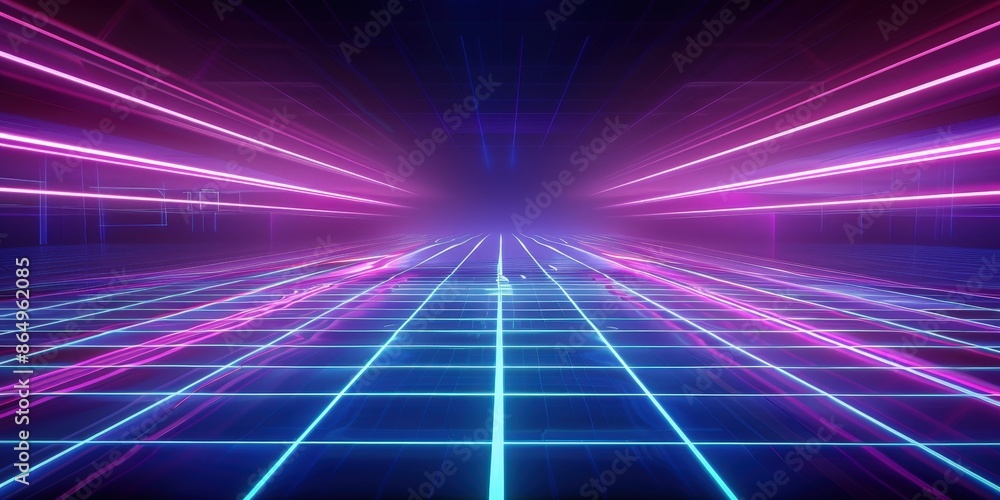 Neon Grid Pathway Neon Grid Pathway