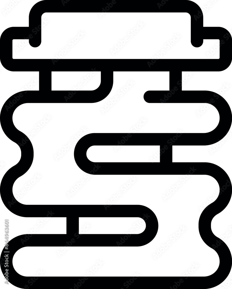 Plumbing system icon representing the network of water pipes connecting in a residential or commercial building