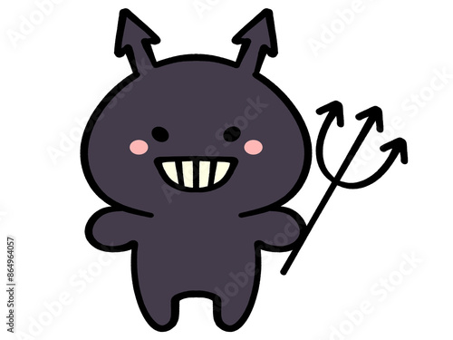 むしば菌のキャラクター、デビルのイラスト素材