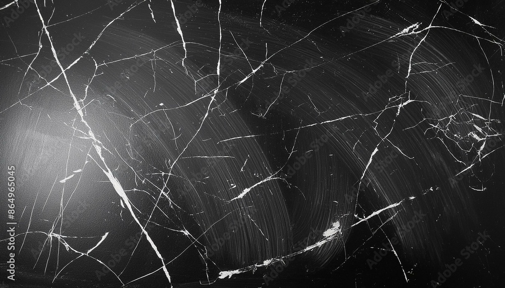 Texture of old surface on black background with white scratches Texture of old surface on black background with white scratches