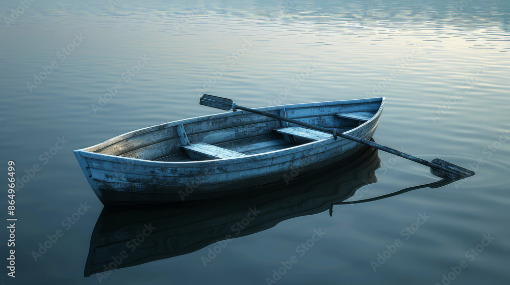 Wooden boat on the lake at dawn. Beautiful old wooden boat on the water. Wooden boat on the lake at dawn. Beautiful old wooden boat on the water.
