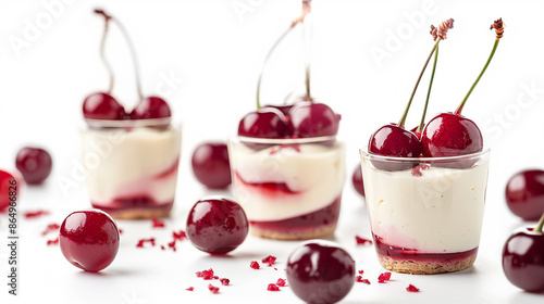 Wallpaper Mural Cherry Souffle Dessert Isolated on White Background - Gourmet French Cuisine Pastry Concept for Bakery Menu, Culinary Art Photography in Cafe Setting Torontodigital.ca