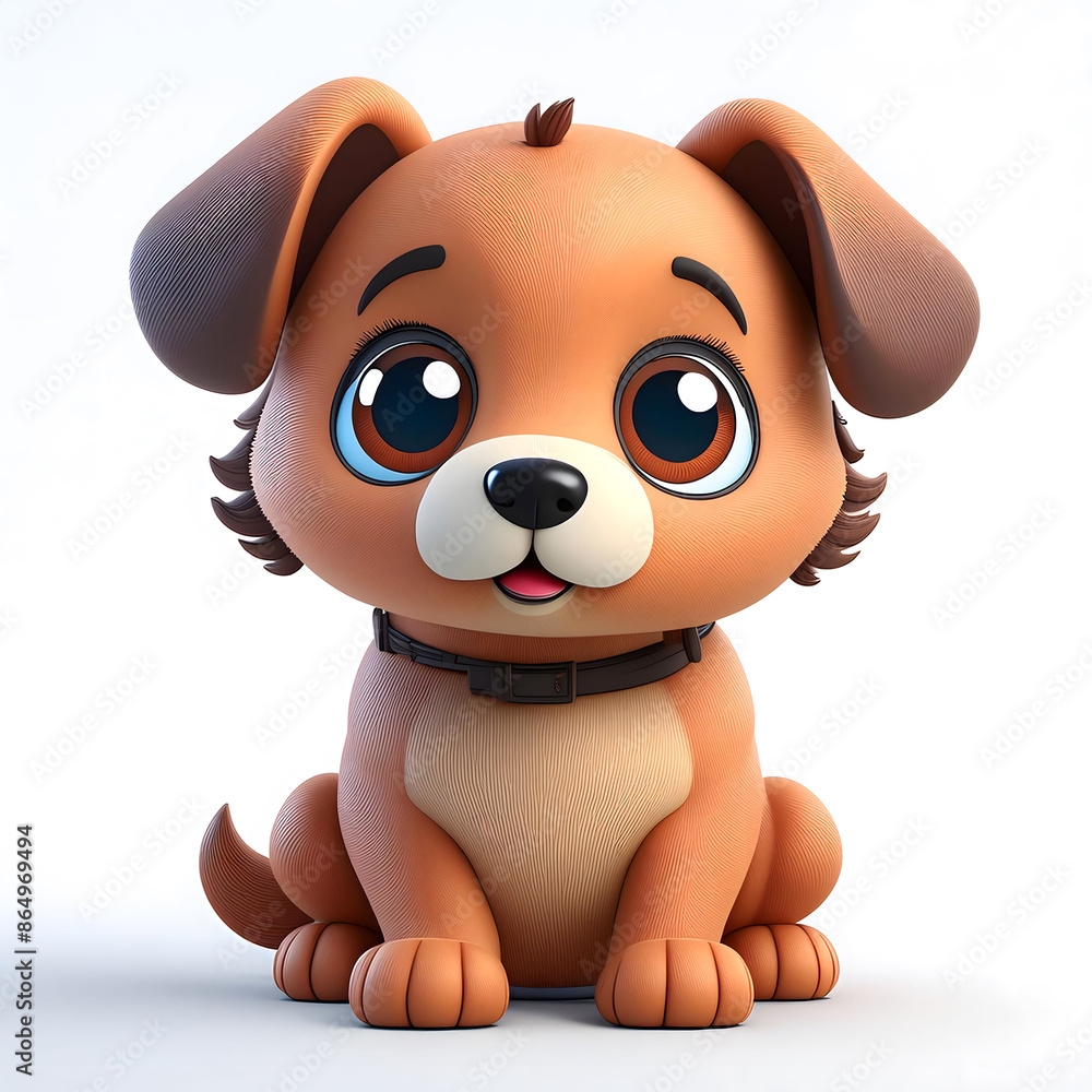 Naklejka premium Cute dog for stickers on white background