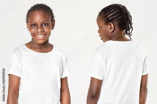 Girl's casual t shirt png mockup