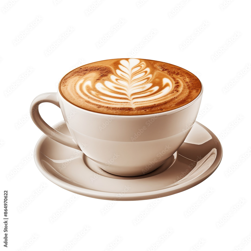 A creamy latte with intricate latte art in a white cup and saucer. Perfect coffee moment, ideal for cafes and baristas. A creamy latte with intricate latte art in a white cup and saucer. Perfect coffee moment, ideal for cafes and baristas.
