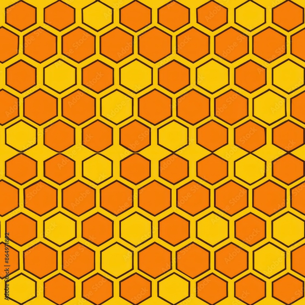 Seamless pattern of hand-drawn honeycomb grids with uneven lines, Generative AI Seamless pattern of hand-drawn honeycomb grids with uneven lines, Generative AI