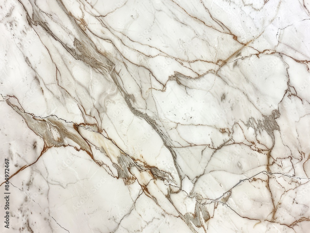 Fototapeta premium An overhead view of a marble countertop featuring intricate veining and a polished surface, highlighting the luxurious and smooth texture of the stone