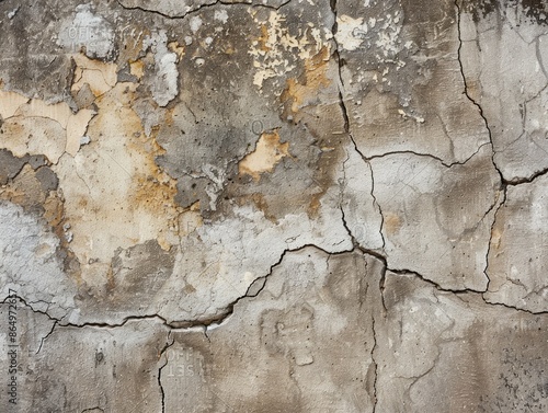 A close-up image of a concrete wall with a rough, uneven surface and visible cracks, portraying the industrial and rugged texture of the material