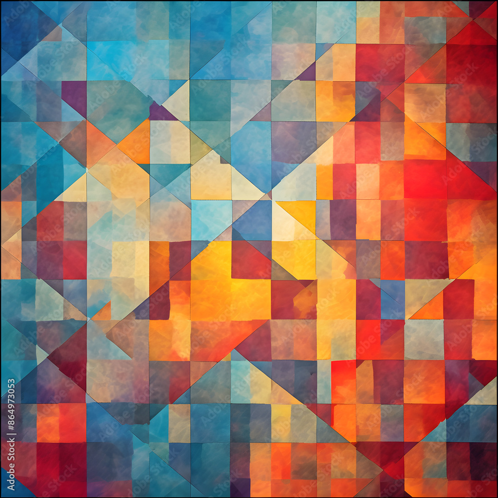Abstract Color Block Art Abstract Color Block Art
