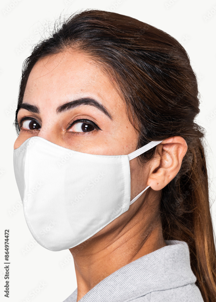 Png face mask mockup transparent on beautiful Indian woman Png face mask mockup transparent on beautiful Indian woman