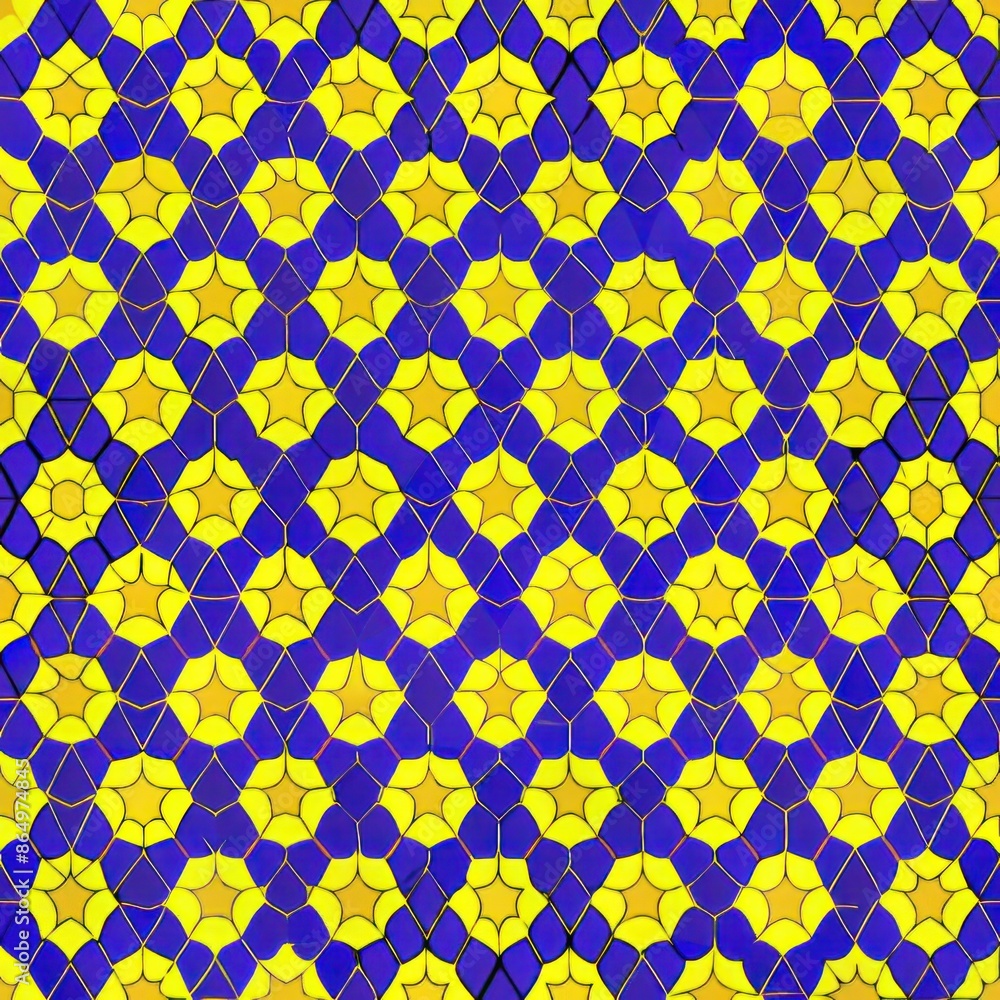 Seamless pattern of honeycomb grids interspersed with tiny stars, Generative AI Seamless pattern of honeycomb grids interspersed with tiny stars, Generative AI
