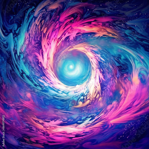 Abstract Cosmic Vortex Illustration