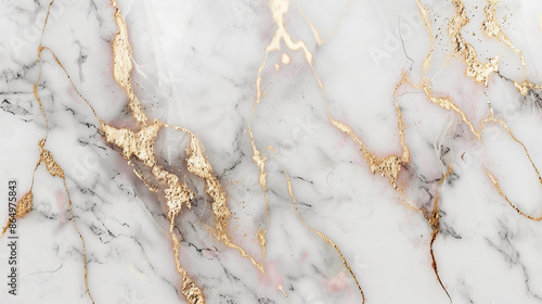 photorealistic white marble image with gold/pink 