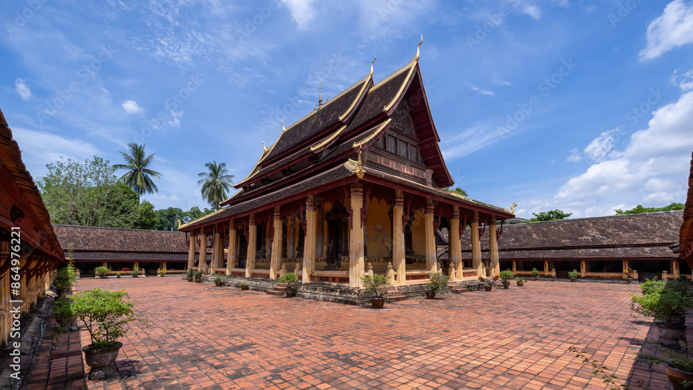 Wat Si Saket famous ancient temple of Vientiane, Laos, Features wall with more than 2,000 Buddha statue, Wat Si Saket oldest temple in Vientiane, Vientiane, Laos, Southeast Asia. Wat Si Saket famous ancient temple of Vientiane, Laos, Features wall with more than 2,000 Buddha statue, Wat Si Saket oldest temple in Vientiane, Vientiane, Laos, Southeast Asia.