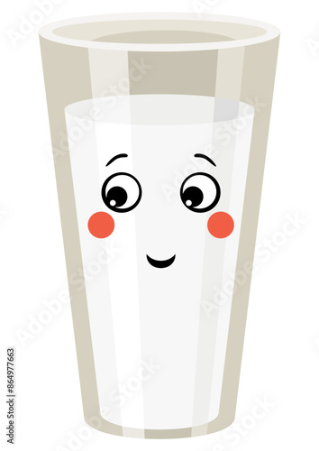 Funny character mascot of glass of milk