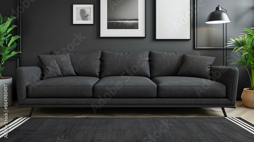 An elegant living room with...
