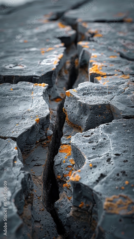 Macro shot of cracks in a weathered rock formation. Macro shot of cracks in a weathered rock formation.