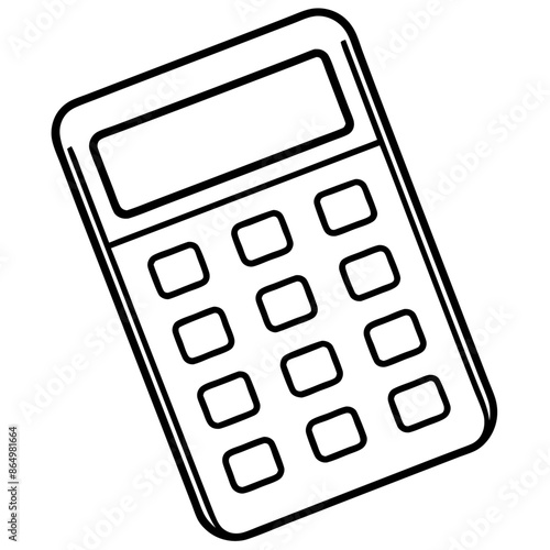 calculator outline coloring book page line art illustration digital drawing