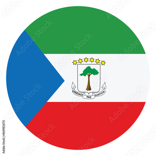 Circle badge Equatorial Guinea flag button vector illustration isolated. National symbol. Patriotic sign. Roundel Equatorial Guinea flag emblem banner.