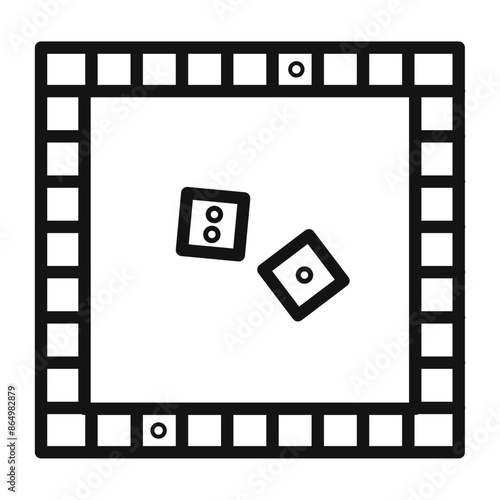 Classic Game Board Icon for Family Entertainment