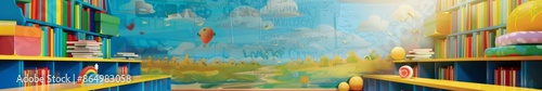 Web banner kindergarten with copy space