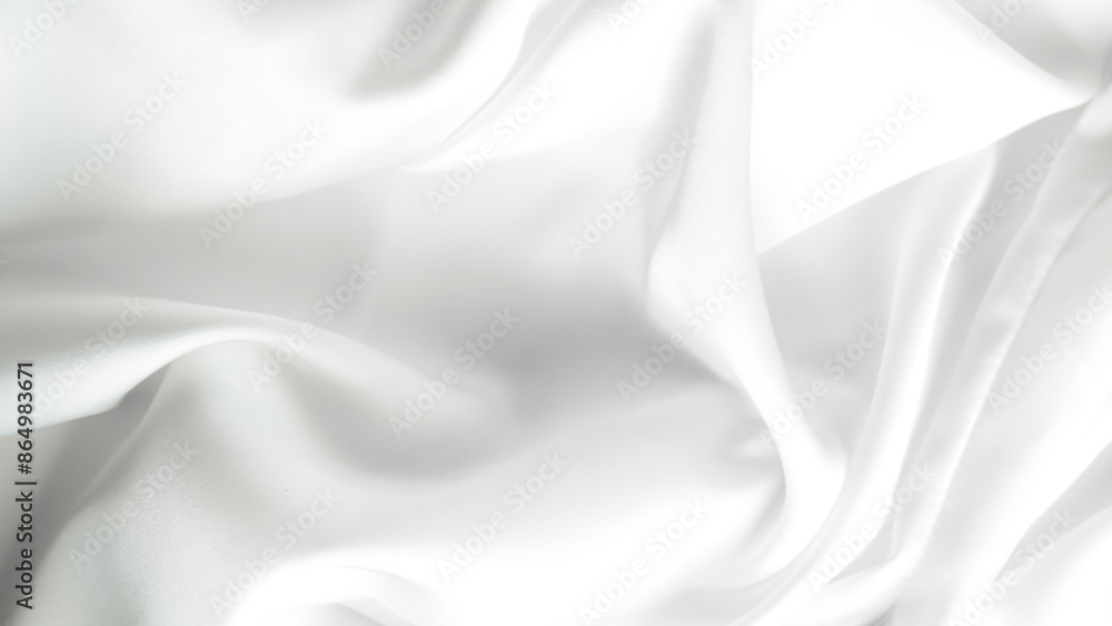 Obraz premium white silk fabric background curly lines