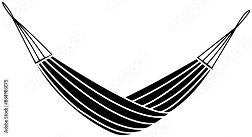 beach illustration vacation silhouette summer logo holiday icon hammock outline tropical travel sea ocean nature relaxation island resort lifestyle shape outdoor relax paradise for vector graphic
