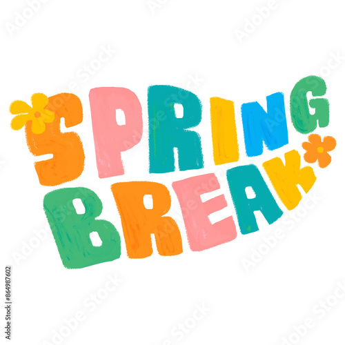 Tableau sur toile Spring break typography png sticker, transparent background