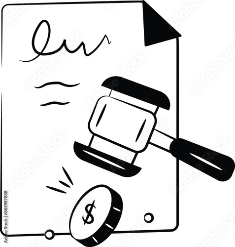 Business contract vector design in editable style
