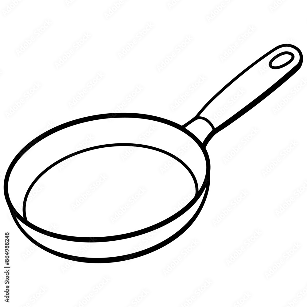 frying pan outline coloring book page line art illustration digital drawing frying pan outline coloring book page line art illustration digital drawing