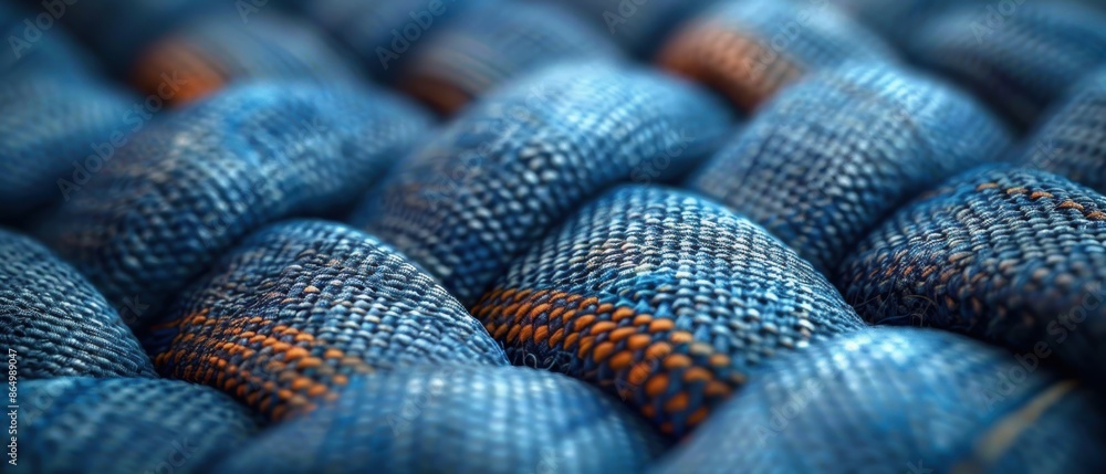 Macro shot of the complex weave of denim fabric, 8K, Full HD. Macro shot of the complex weave of denim fabric, 8K, Full HD.