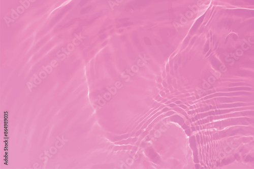Pink water splashes on the surface ripple blur. Defocus blurred transparent pink colored clear calm water surface texture with splash and bubble. Water waves with shining pattern texture background