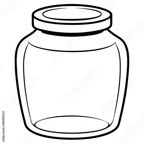 jar outline coloring book page line art illustration digital drawing