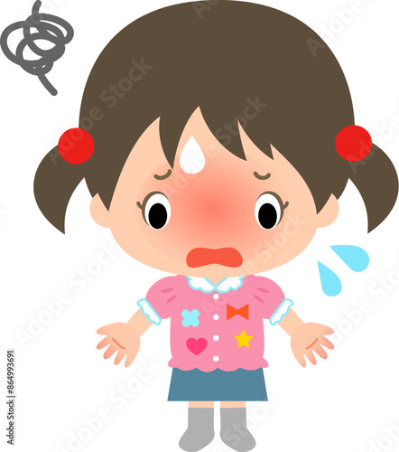 好きでないデザインの服を着て嫌がる女の子