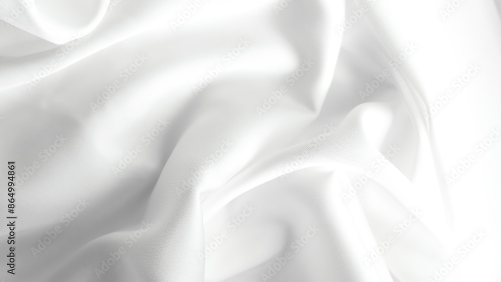 Obraz premium white silk fabric background curly lines