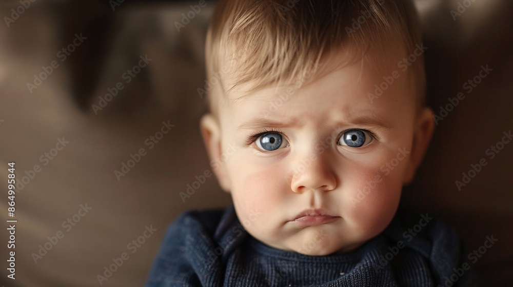 Portrait of angry baby boy with blue eyes. Adorable children. Portrait of angry baby boy with blue eyes. Adorable children.