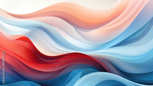 Abstract background with blue and red waves for your design