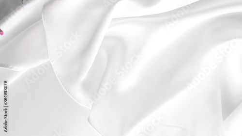 white silk fabric background curly lines photo