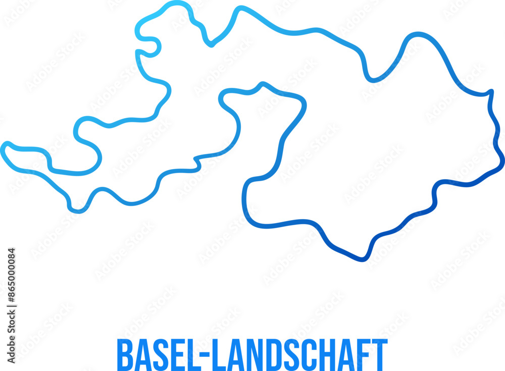 Basel Landschaft Canton of Switzerland simplified blue gradient map with title Basel Landschaft Canton of Switzerland simplified blue gradient map with title