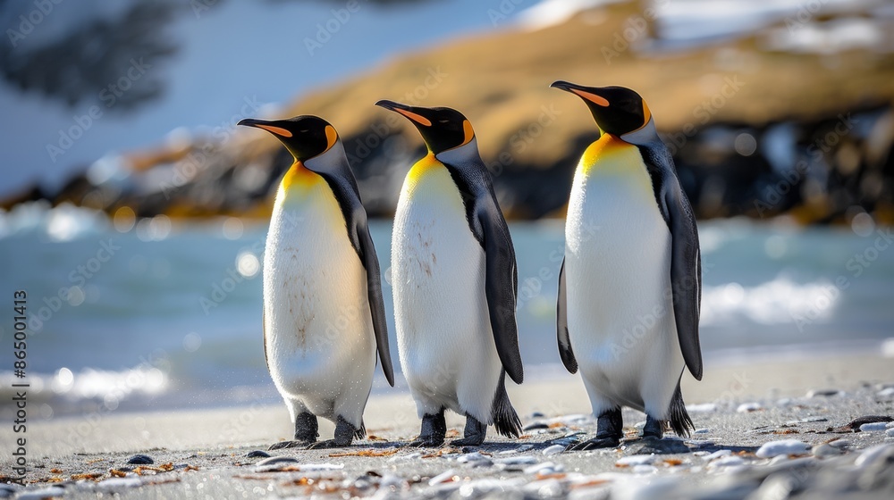 Obraz premium Penguins Bask in the Antarctic Sun 