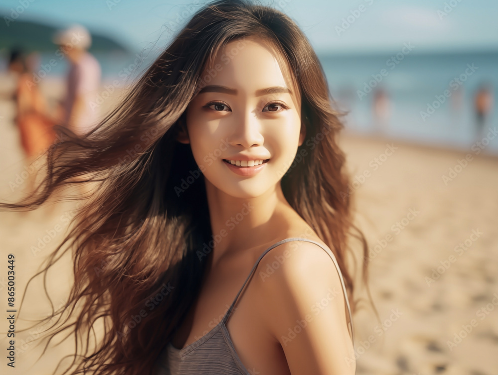 Joyful Young Woman Enjoying a Day at the Beach
Joyful Young Woman Enjoying a Day at the Beach