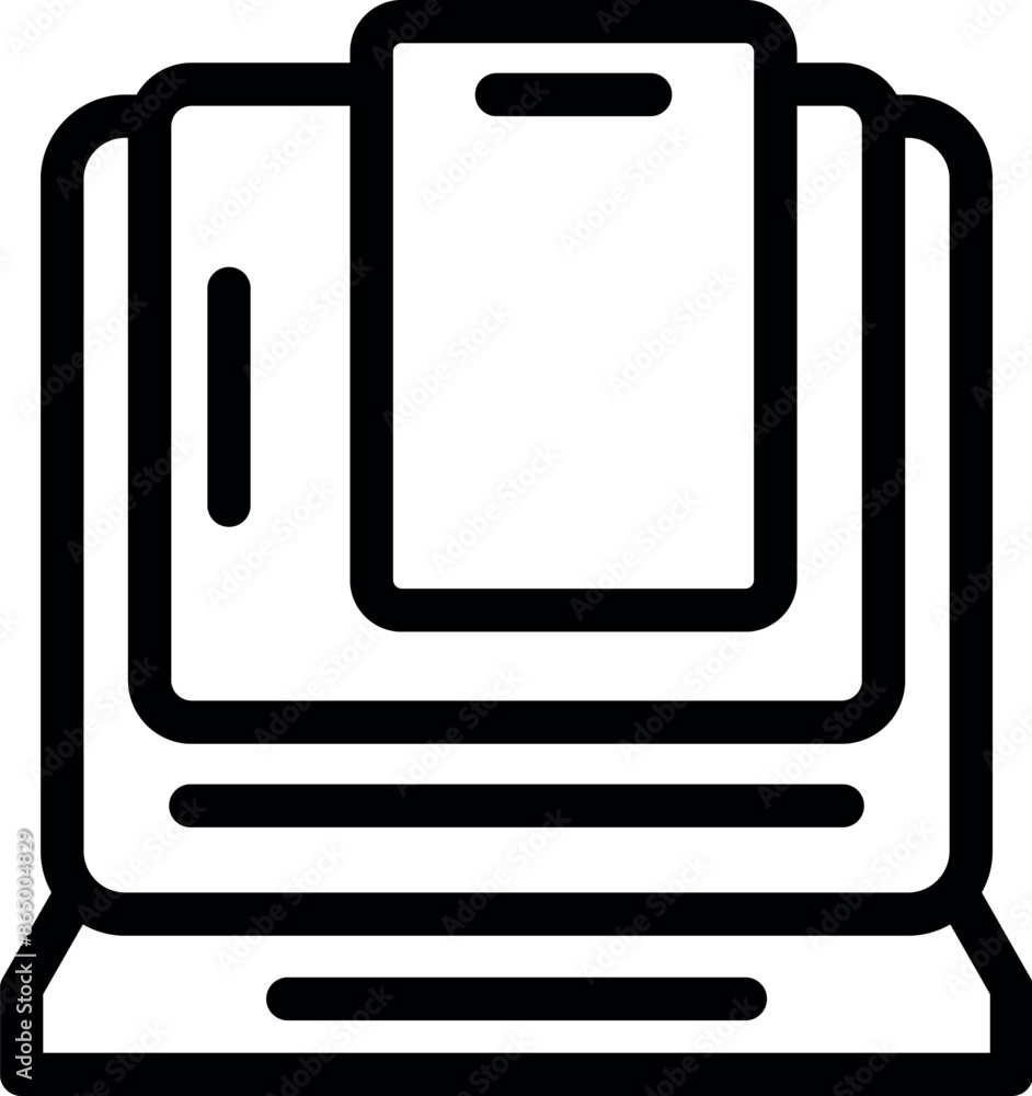 Icon depicting a laptop with medical records displayed on the screen, symbolizing telehealth and digital healthcare solutions Icon depicting a laptop with medical records displayed on the screen, symbolizing telehealth and digital healthcare solutions