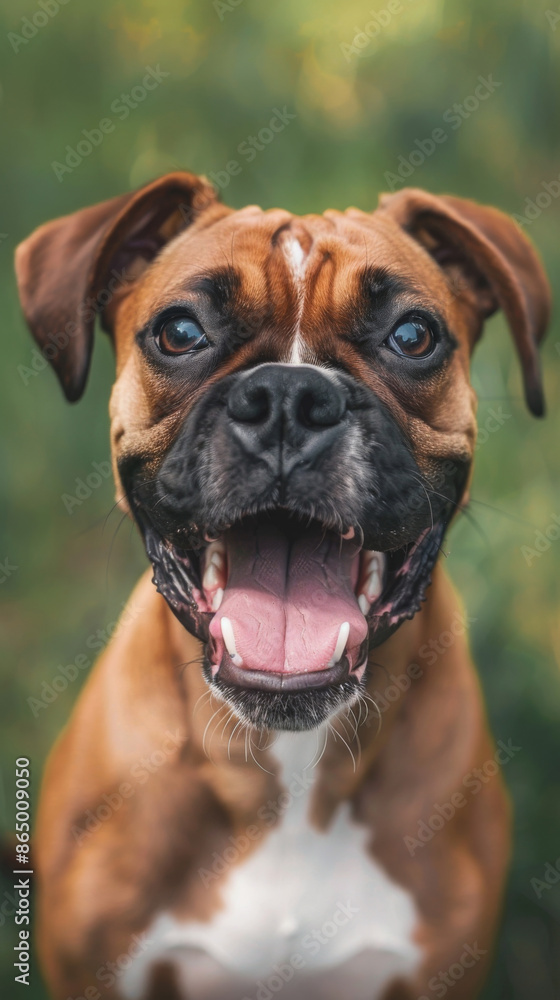 A boxer dog gets pleasure from life A boxer dog gets pleasure from life