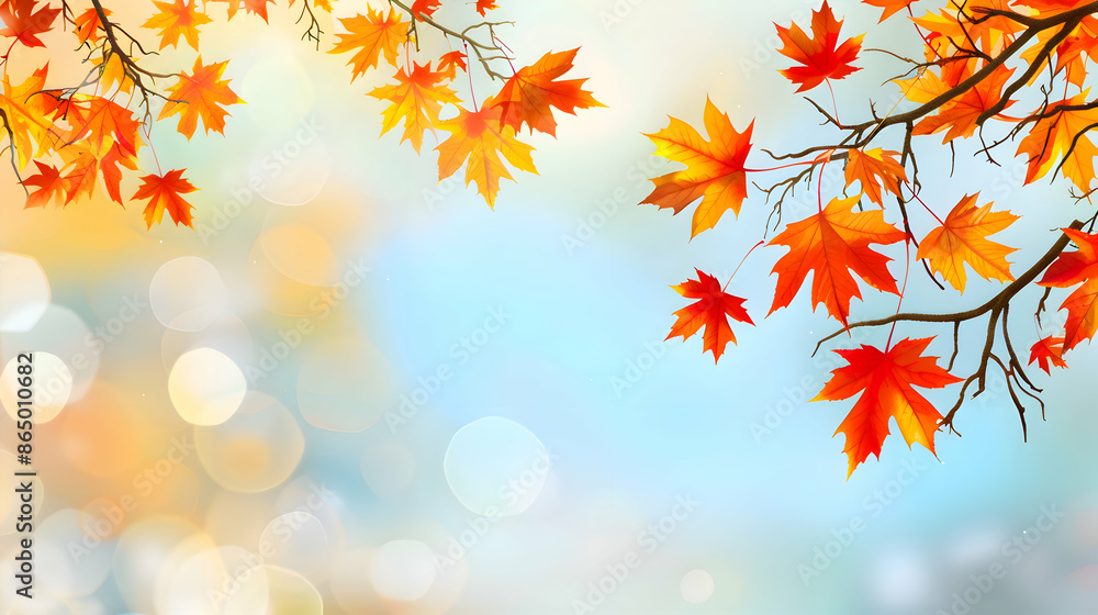beautiful red, yellow autumn maple leaves in blurred background,close-up of maple tree with vibrant red autumn leaves,generative ai beautiful red, yellow autumn maple leaves in blurred background,close-up of maple tree with vibrant red autumn leaves,generative ai