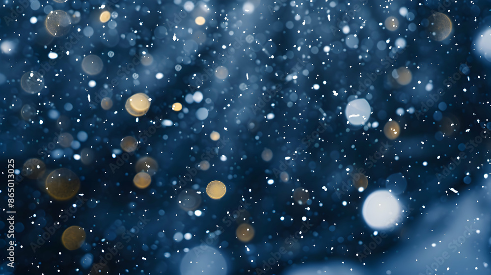 abstract winter christmas night baubles and blurred shiny lights sparkle background,bokeh lights falling snowflakes.generative ai abstract winter christmas night baubles and blurred shiny lights sparkle background,bokeh lights falling snowflakes.generative ai
