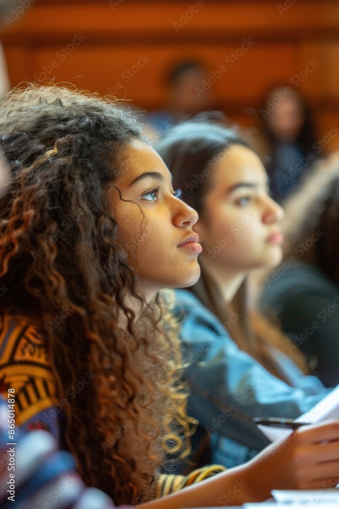 custom made wallpaper toronto digital18. Portrait of a diverse group of students taking notes during a lecture, natural lighting, focused expressions, classroom setting