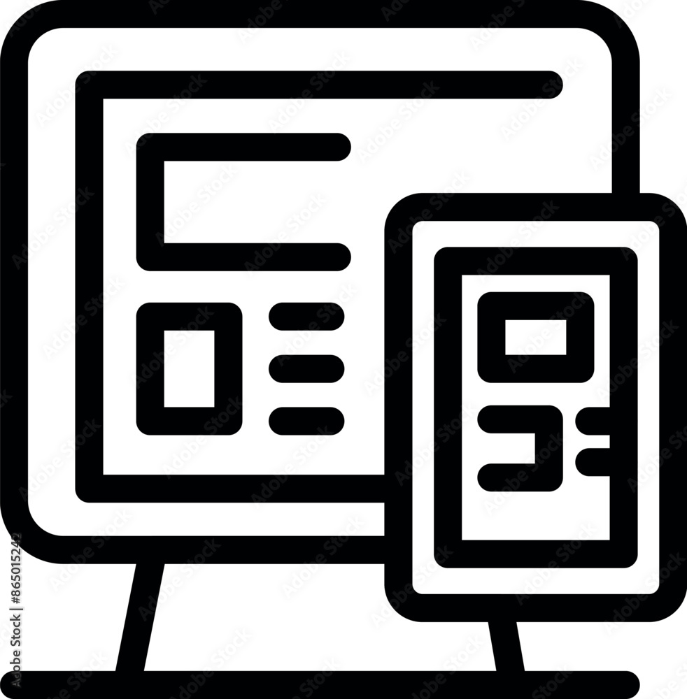 Web developer is working on a responsive website design, ensuring compatibility across multiple devices Web developer is working on a responsive website design, ensuring compatibility across multiple devices