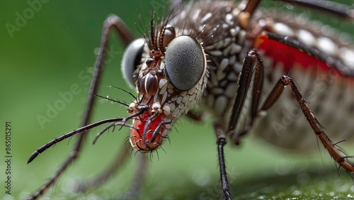 Closeup macro shot of Aedes Aegypti mosquito, © Uzair