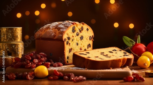 photograph featuring an authentic panettone  photo